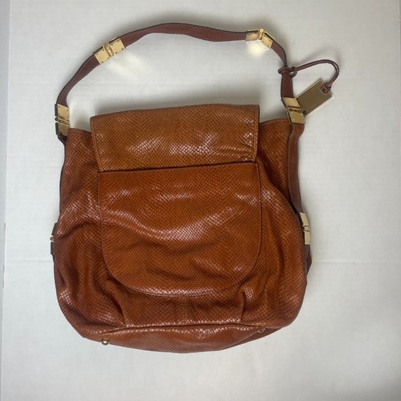 Vince Camuto Brown Snake like Leather Purse - Picture 2 of 15